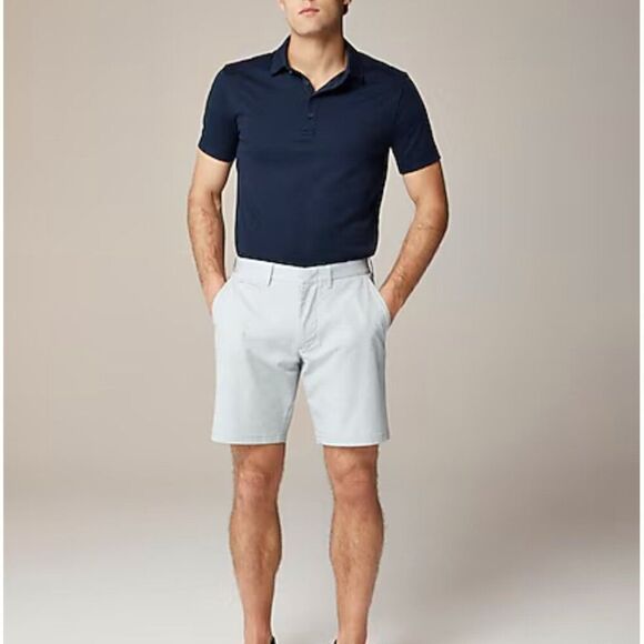 J. Crew BX308 Green white Oxford Tech Shorts NWt size 32 9" inseam - Picture 2 of 10
